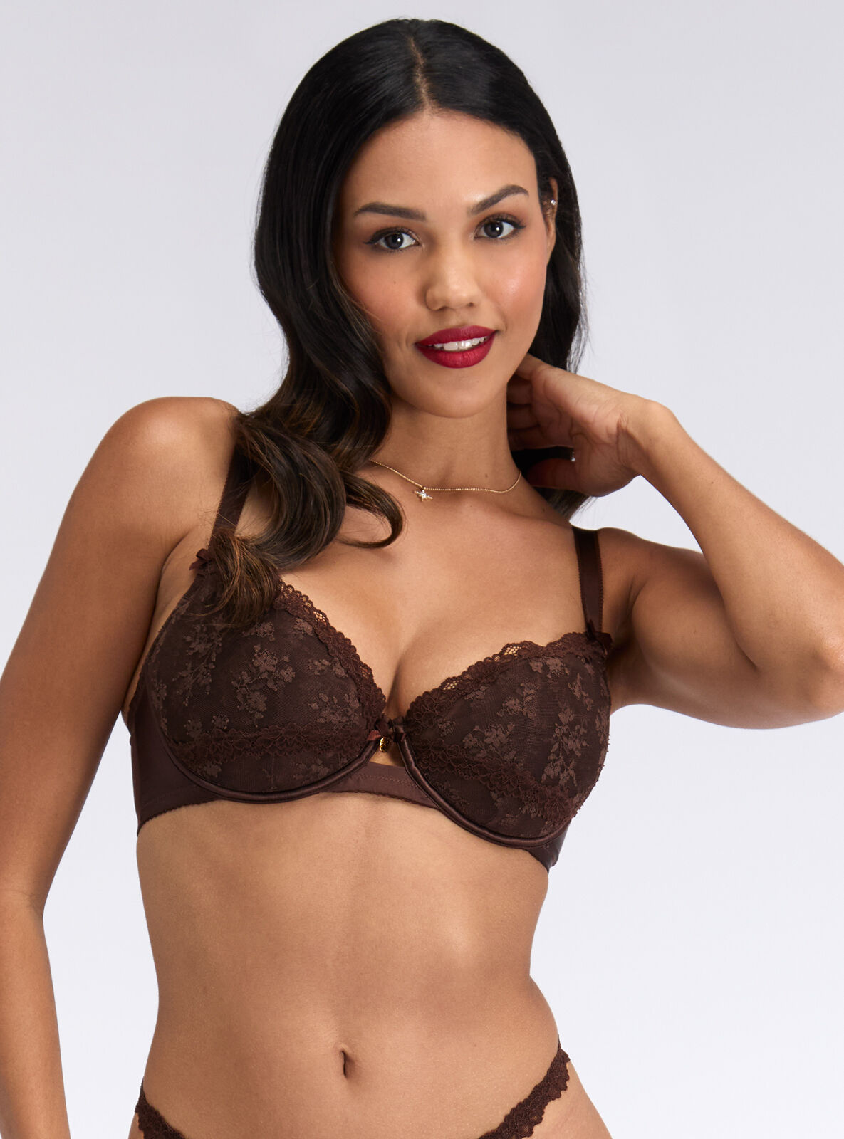 Boux Avenue Balconette Bra Callie Women's Floral Lace Padded Ladies Lingerie-image