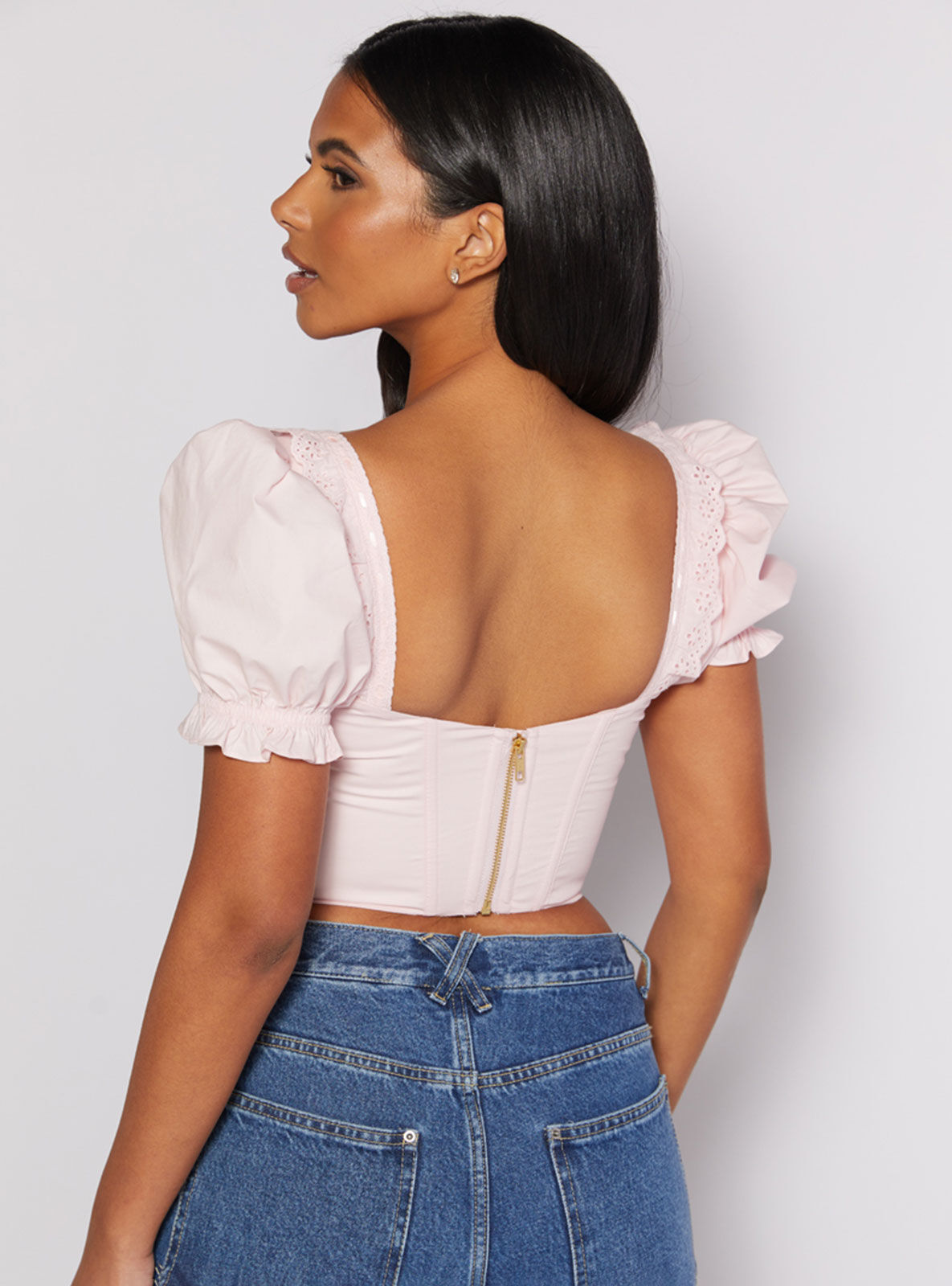 Boux Avenue Corset Crop Top Women's Ribbon Slot Fully Lined Ladies Sexy Blouse-image