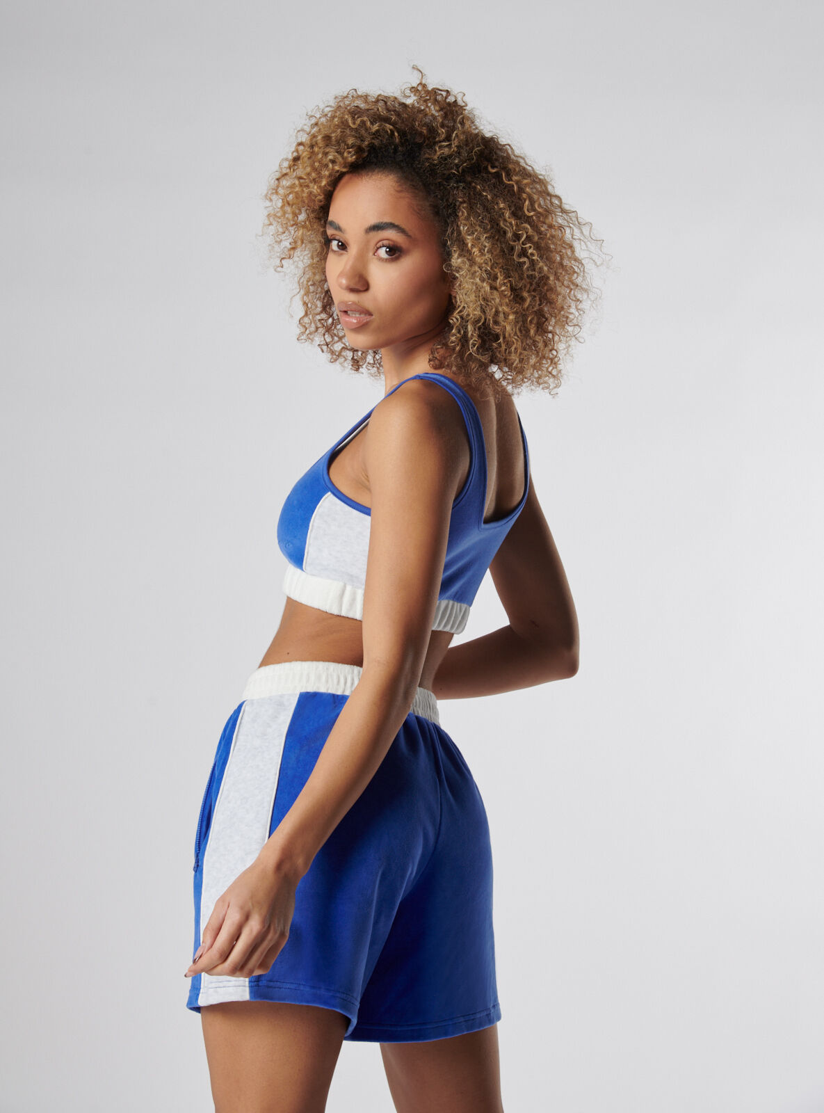 Boux Avenue Crop Top Women's Velour Colour Block Ladies Casual Sleeveless Tee-image
