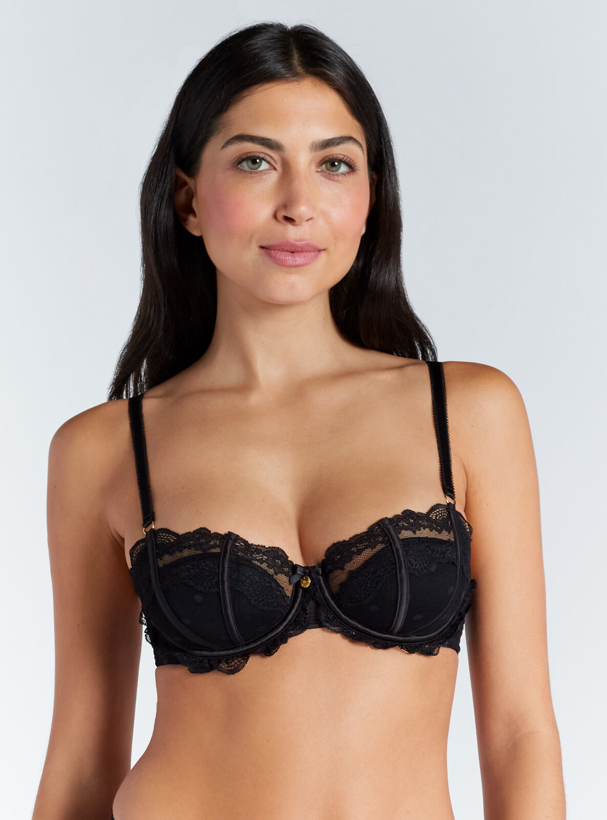 Boux Avenue Balconette Bra Faye Women's Spot Mesh Padded Ladies Sexy Lingerie-image