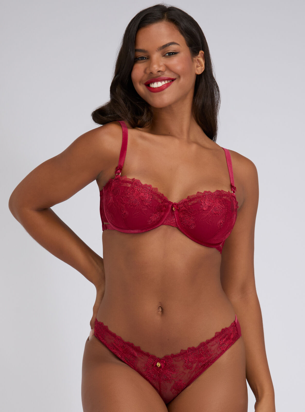 Boux Avenue Balconette Bra Demi Women's Embroidered Padded Ladies Sexy Lingerie-image