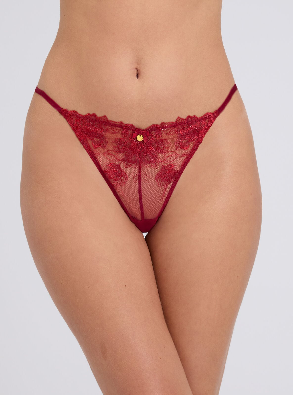 Boux Avenue Embroidered Thongs Demi Women’s Tanga Knickers Ladies Sexy Lingerie