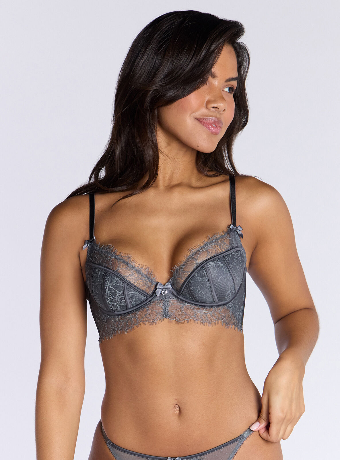 Boux Avenue Longline Bra Women's Hailey Floral Lace Padded Ladies Sexy Lingerie-image
