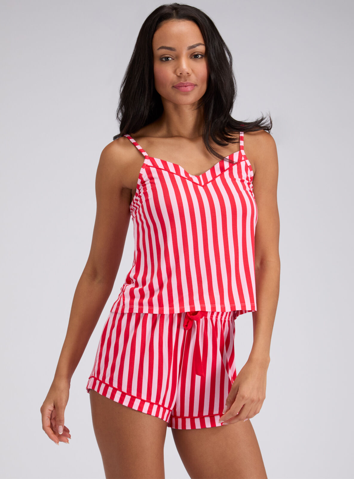 Boux Avenue Pyjama Set Women's Striped Modal Nightwear Cami Top and Shorts PJ