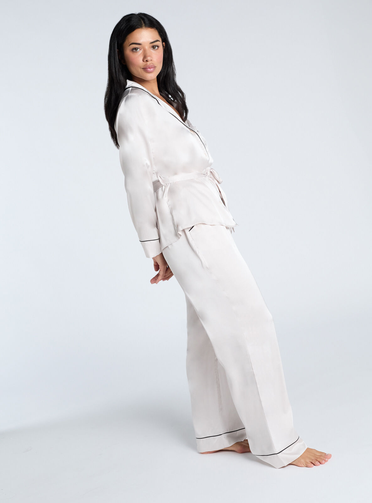Boux Avenue Pyjama Trouser Women's Soft Luxe Satin Wide Leg Pants Nightwear - Picture 12 of 17