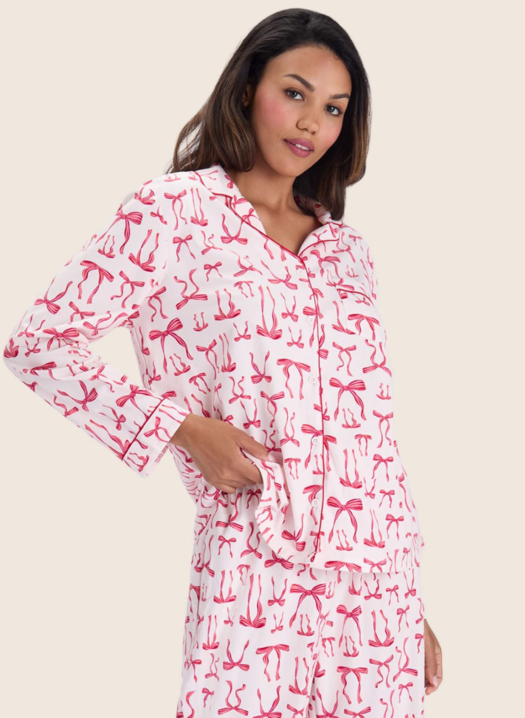 Flutter bows fleece pyjamas in a bag