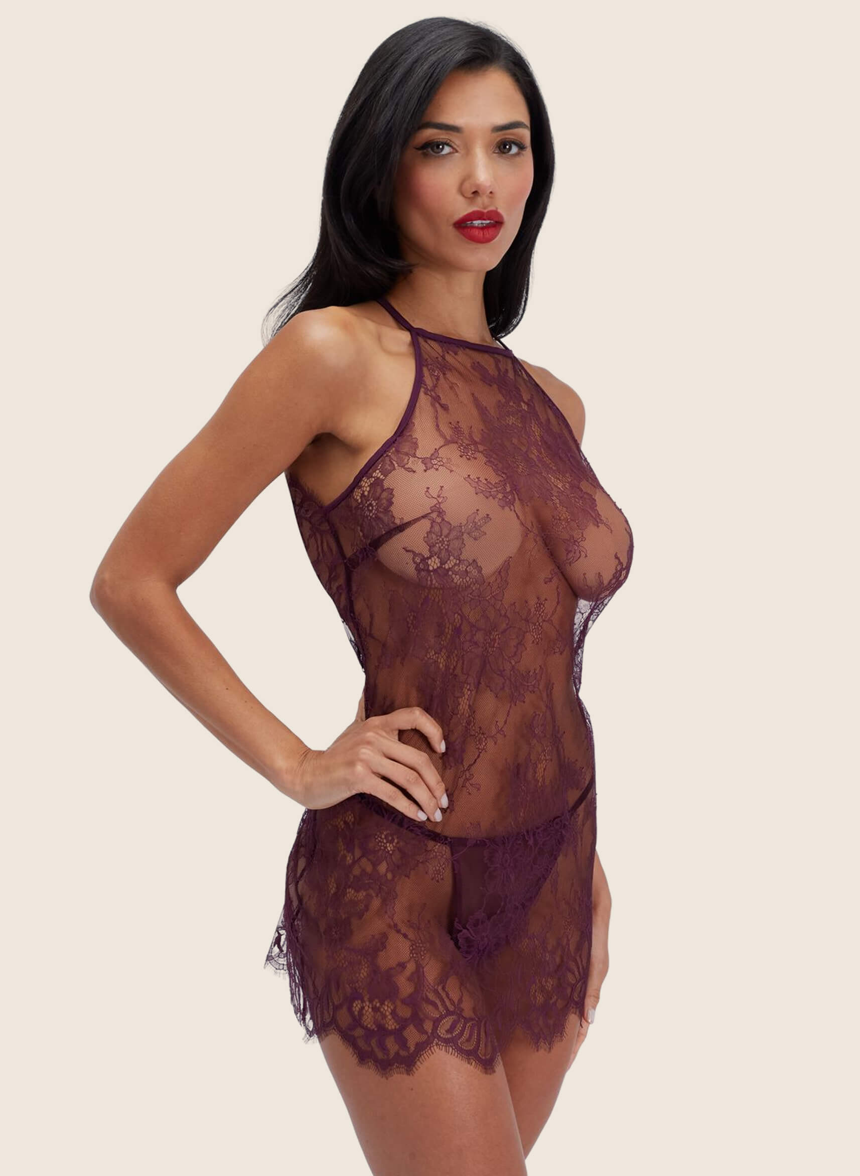 Celeste lace chemise and thong