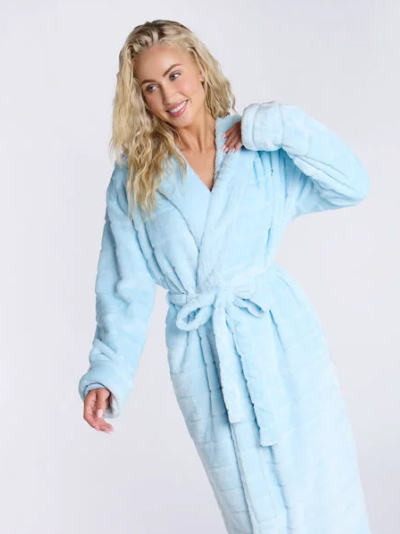 Fluffy cut fur dressing gown