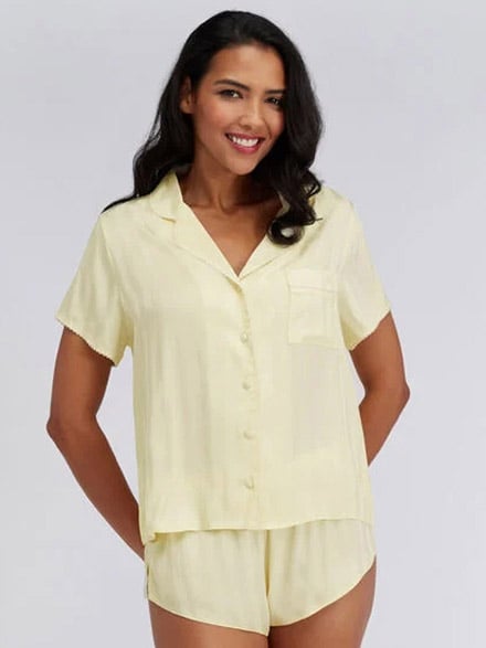 Striped satin short pyjama set