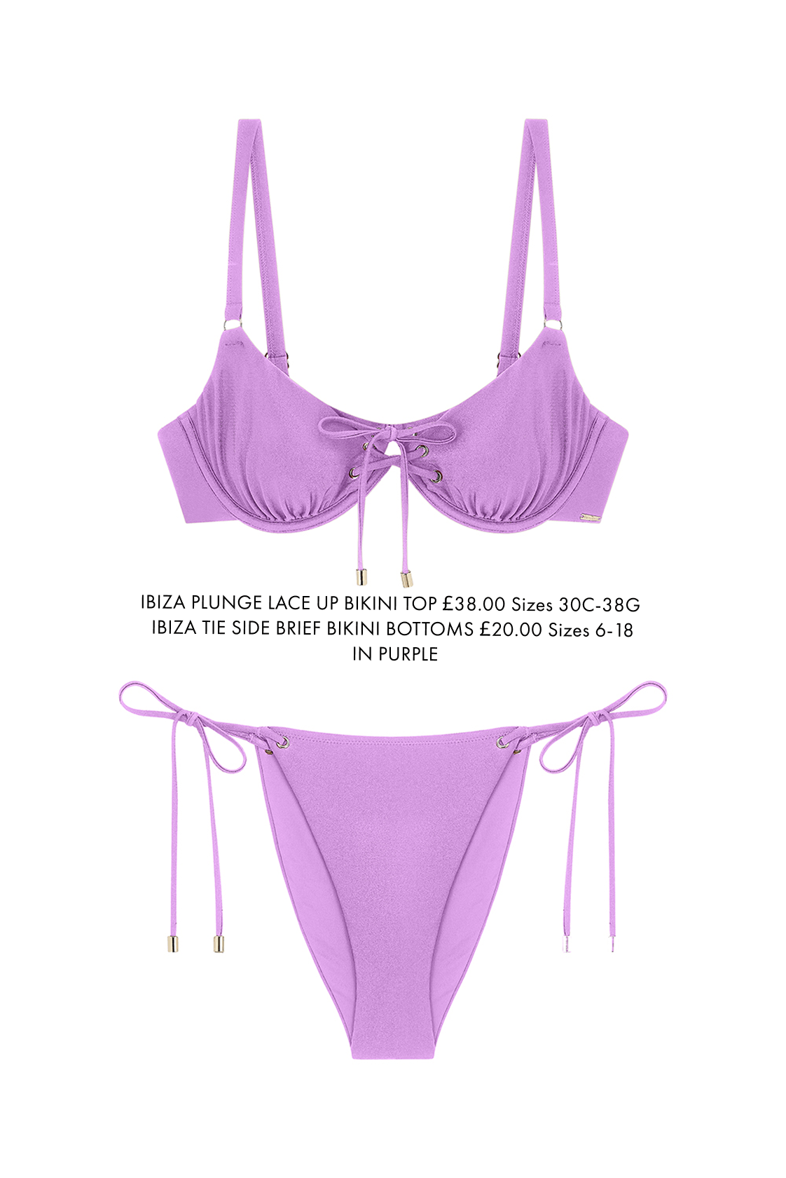 Cutout- Ibiza Plunge Bikini in Purple Cutout- Ibiza Plunge Bikini in Purple