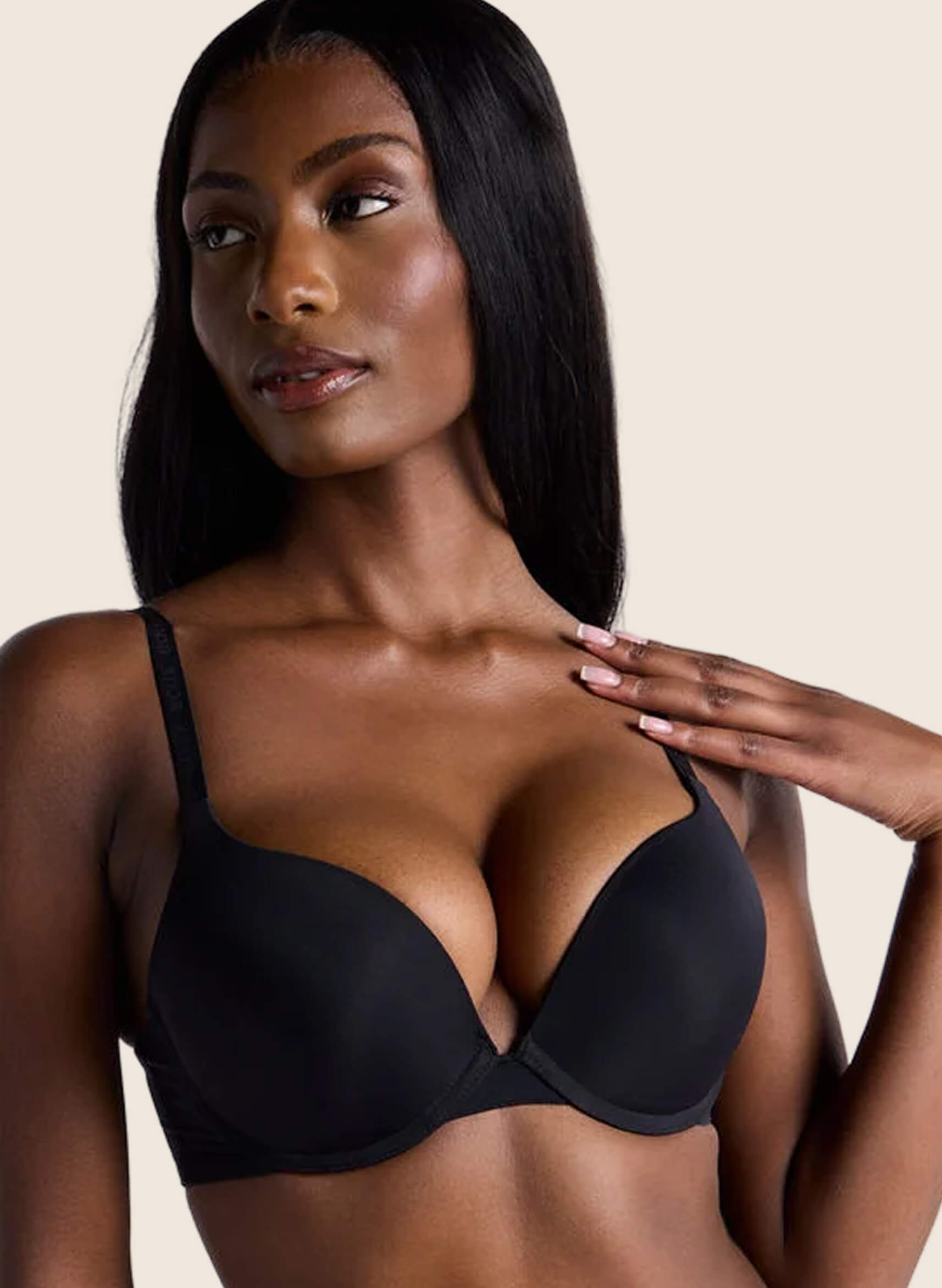 Super push up microfibre plunge t-shirt bra