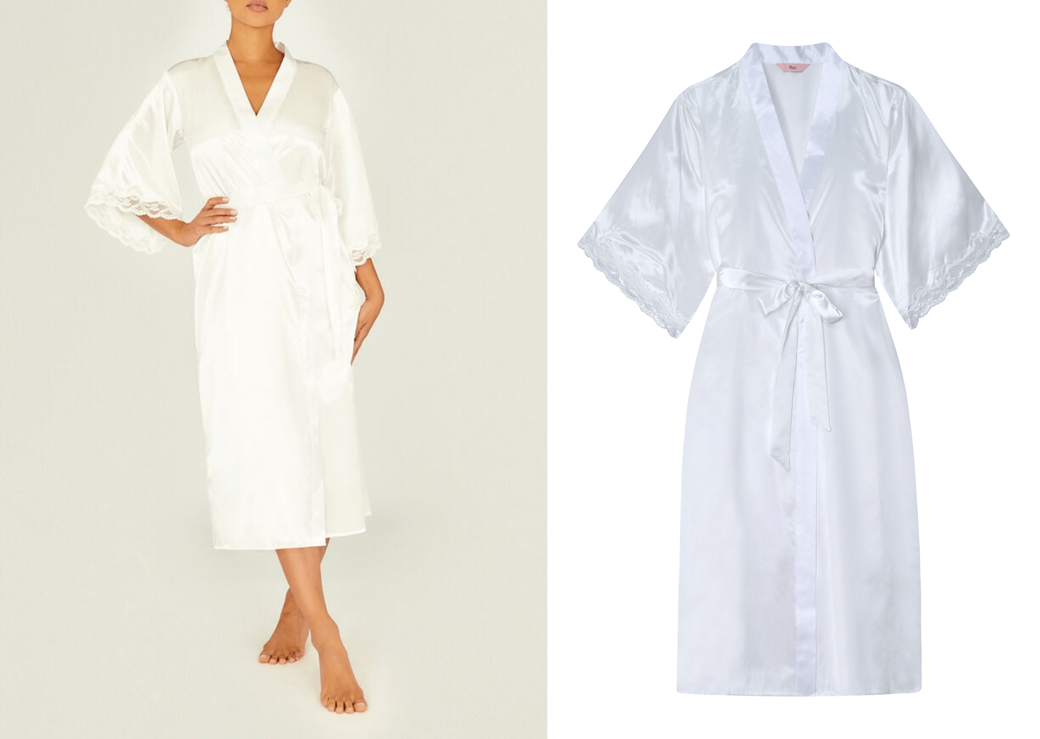 Girl Womens Kimono Robes Satin Dressing Gown,Women's Negligee Sexy Strappy  Nightdress,Sleepwear Long Camisole Pajamas Robe Lace Trim Bathrobe,V-neck  Sexy Short Nightgown,2 Styles : Buy Online at Best Price in KSA - Souq