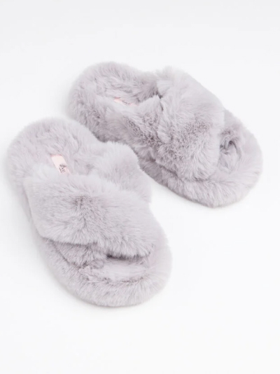 Ridge sole cross band slider slippers