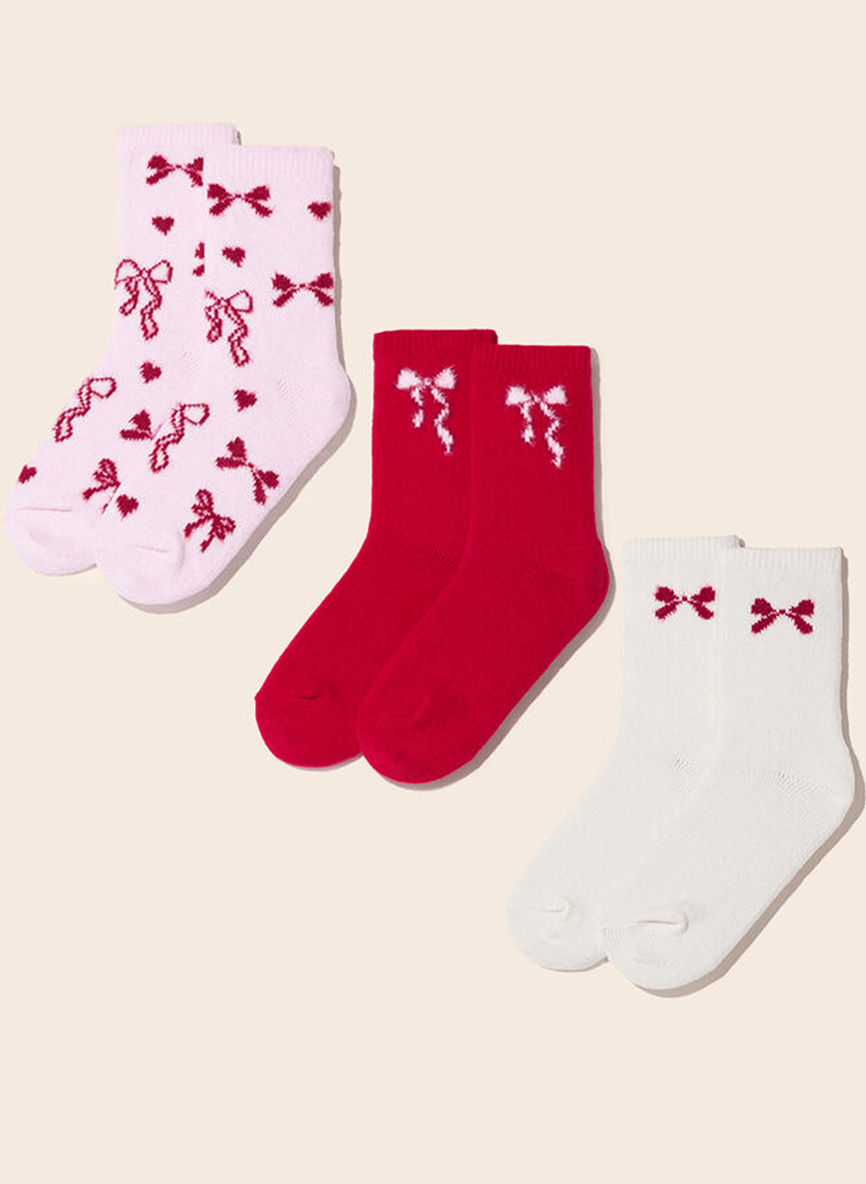 3 pack bow supersoft ankle socks