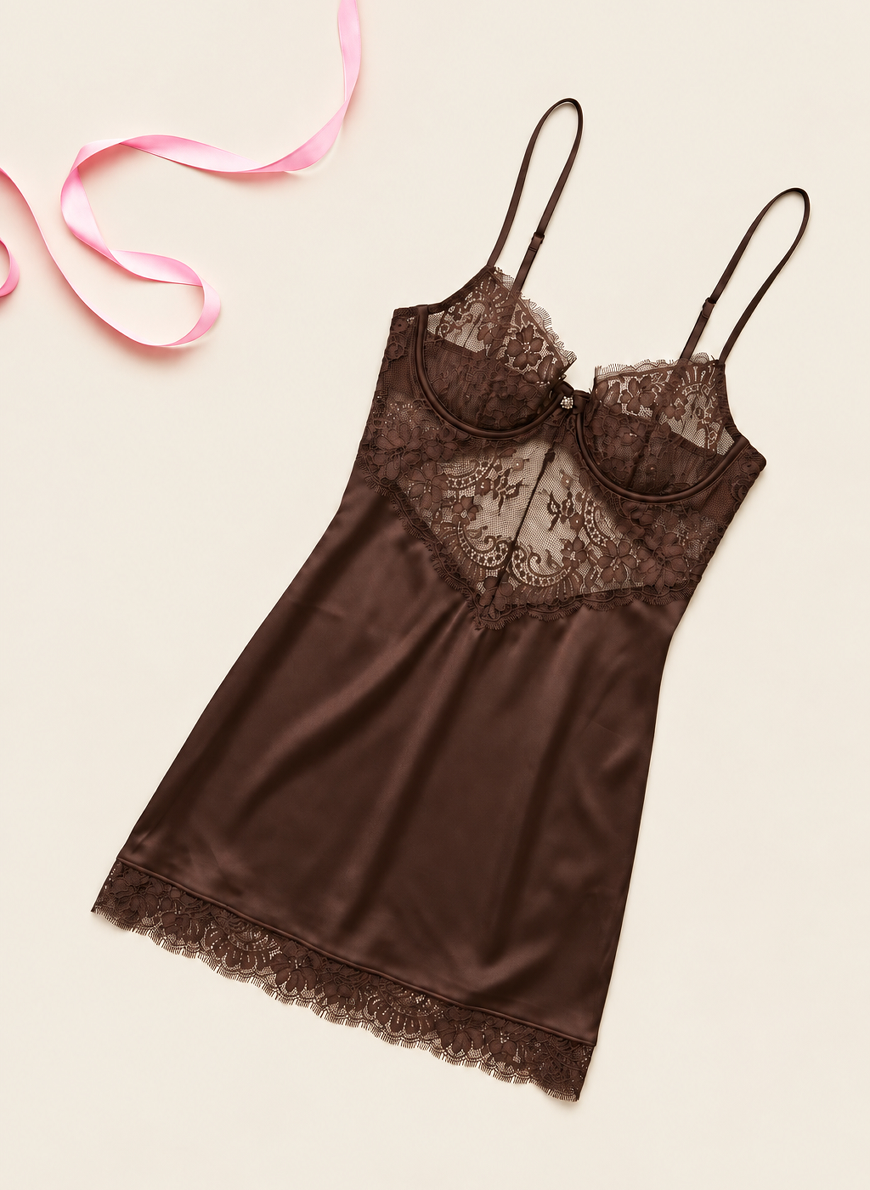 Seraphina lace & satin short chemise