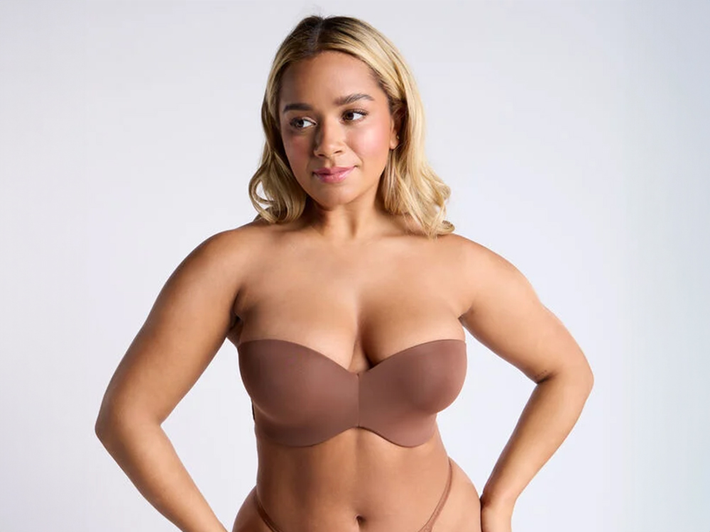 Strapless microfibre multiway bra