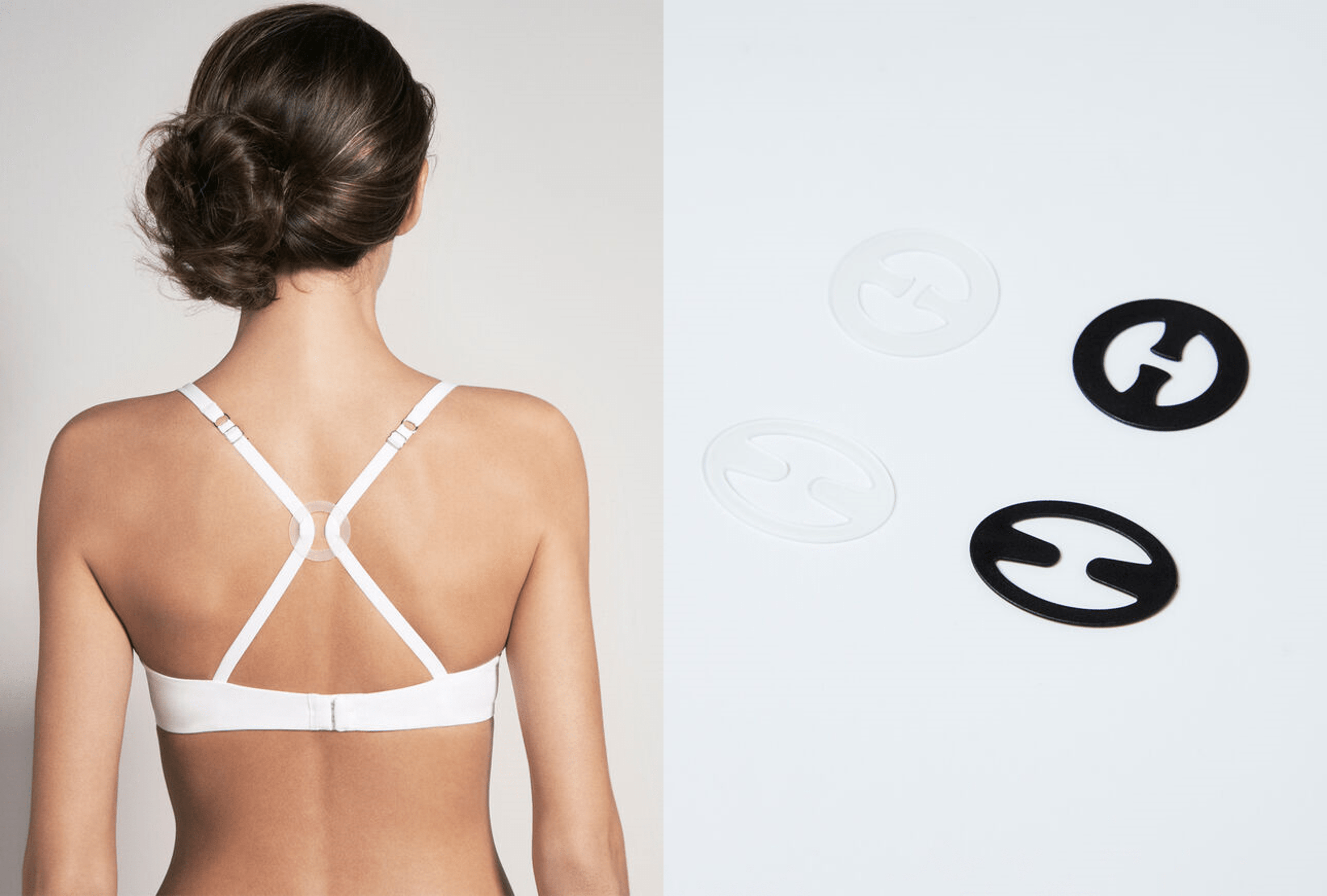 RACER BACK BRA CONVERTER CLIP & CLEAVAGE ENHANCER BLACK CLEAR