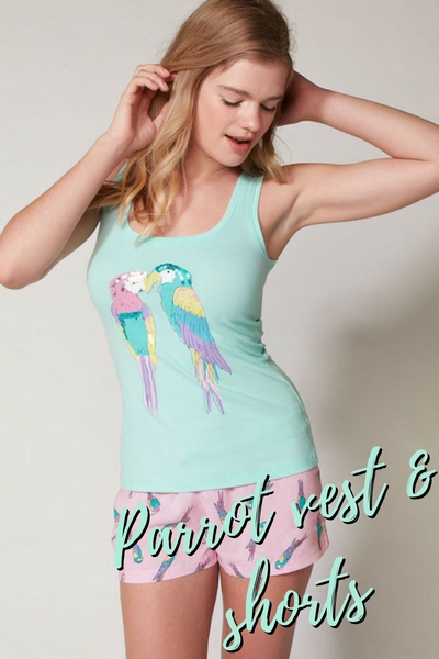 Parrot vest and shorts set