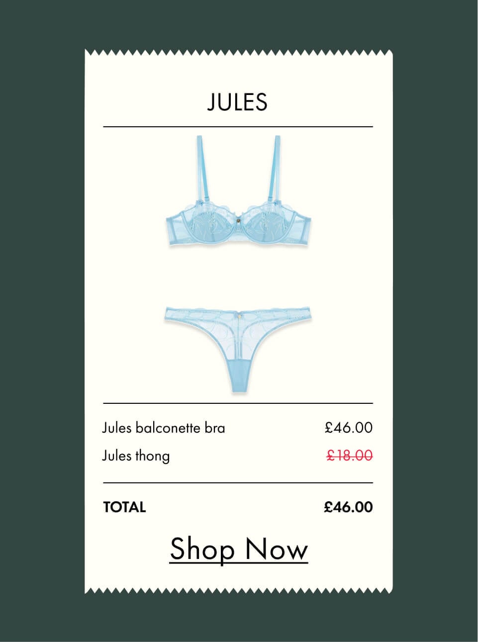 Jules bow embroidered balconette lingerie set
