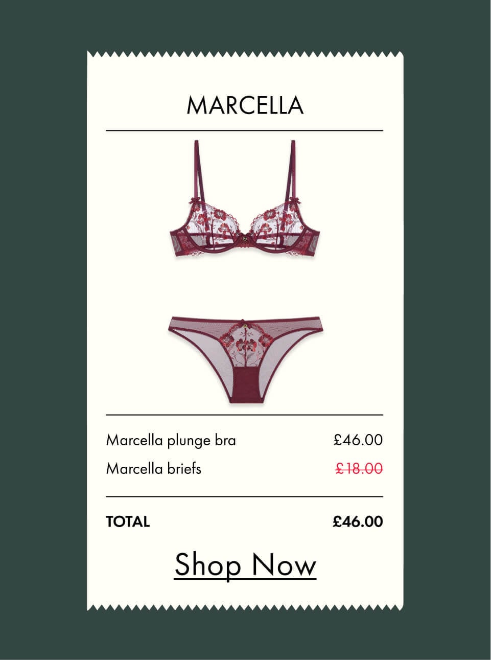 Marcella embroidered plunge lingerie set