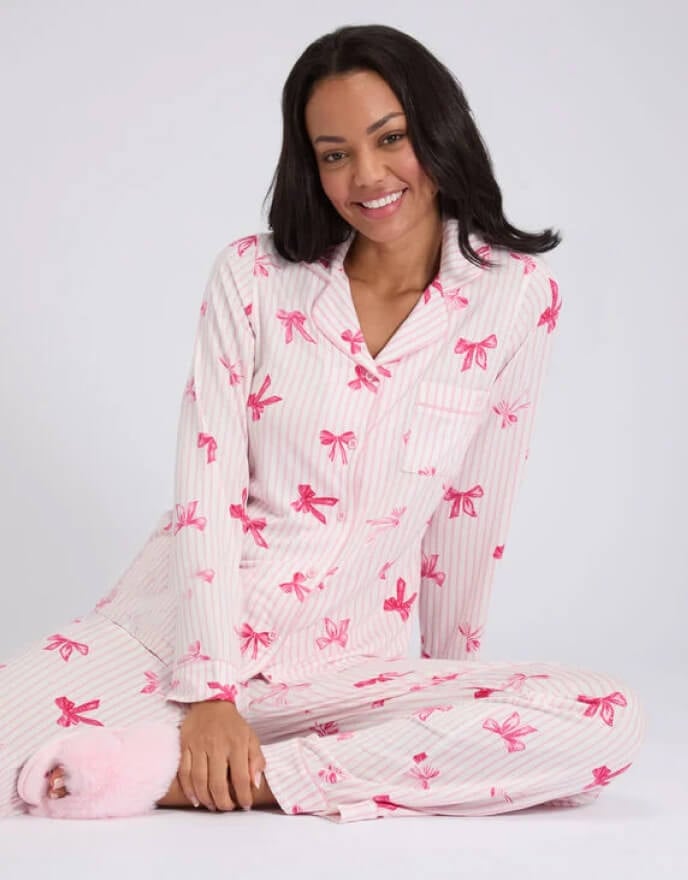 Bow modal pyjama set - Red Mix Bow modal pyjama set - Red Mix