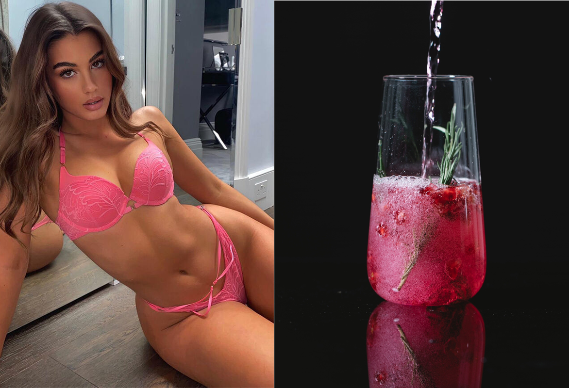image of a cosmopolitan and of a woman wearing lingerie  