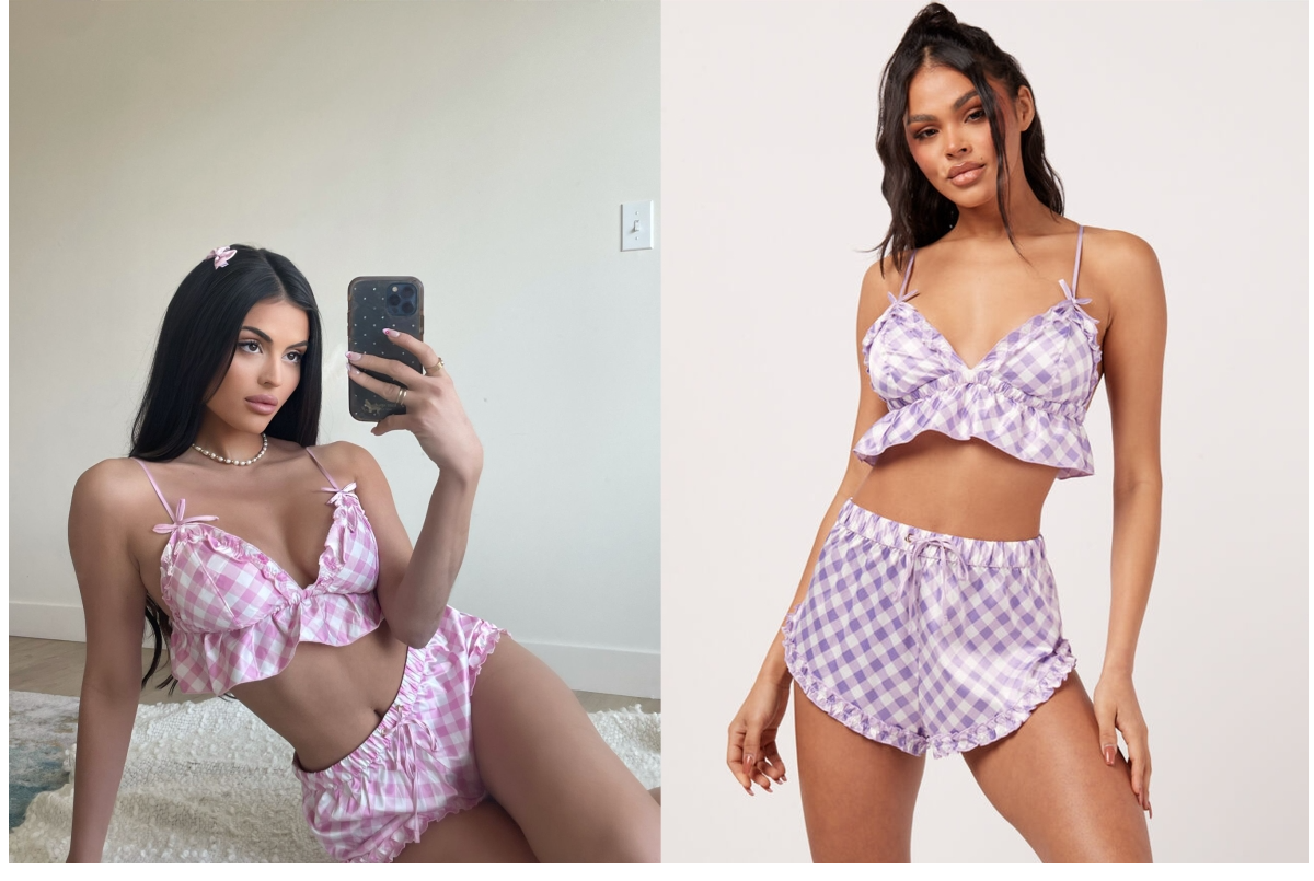 Evalina Gingham Cami and Shorts Set