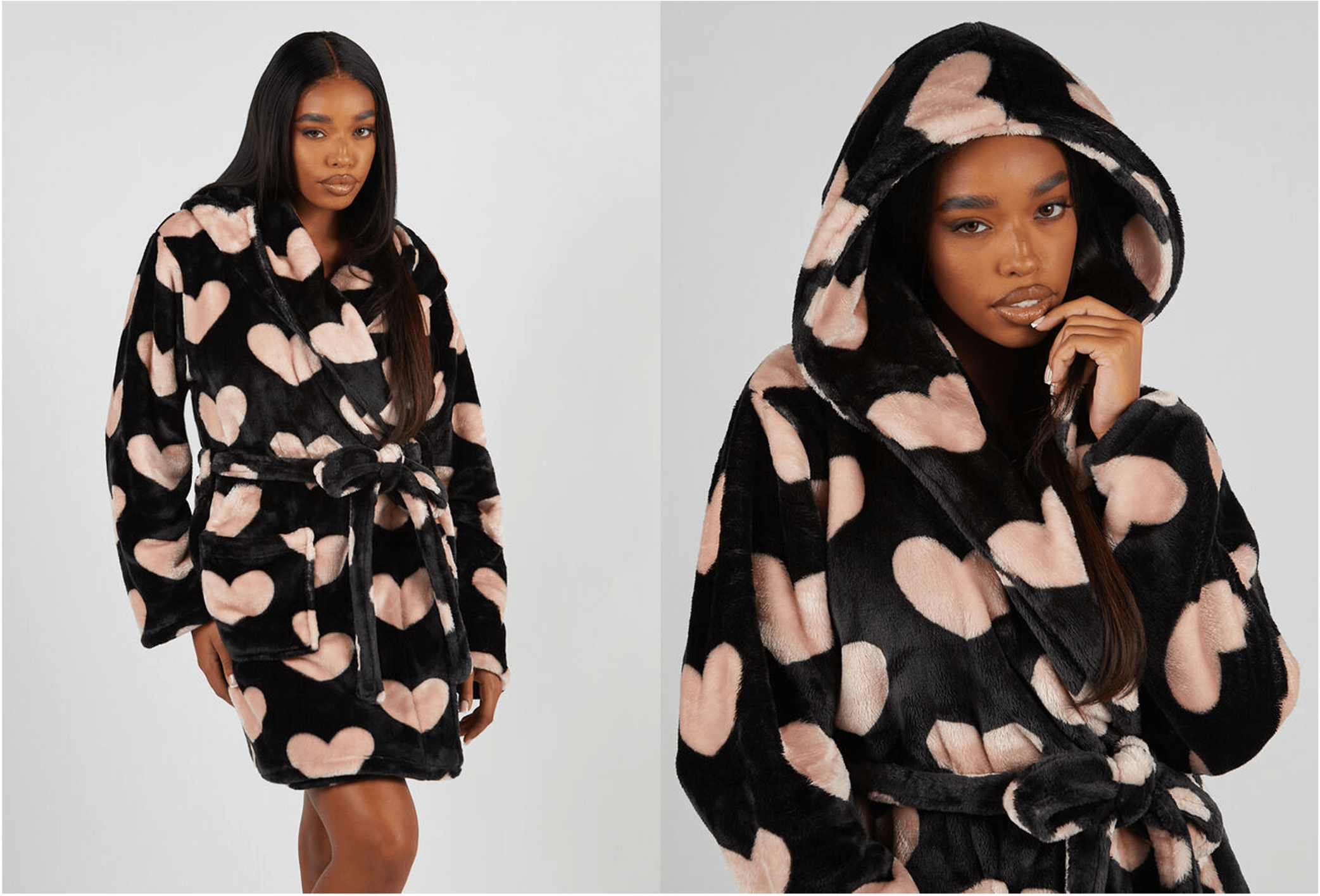 Heart Print Dressing Gown