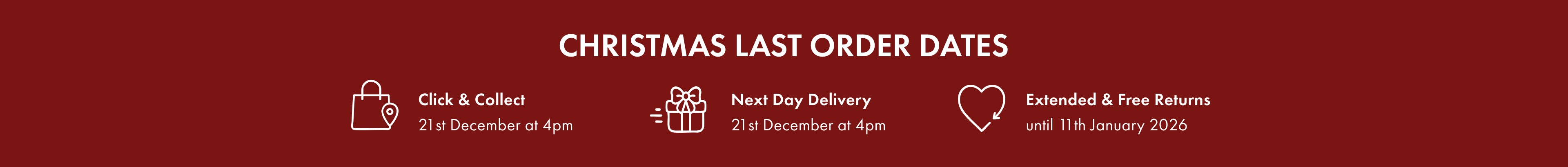 Christmas Last Order Dates