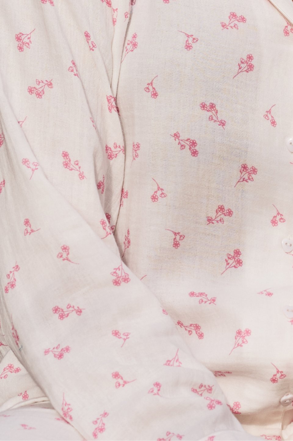 Pink Floral Cotton Pyjama Fabric