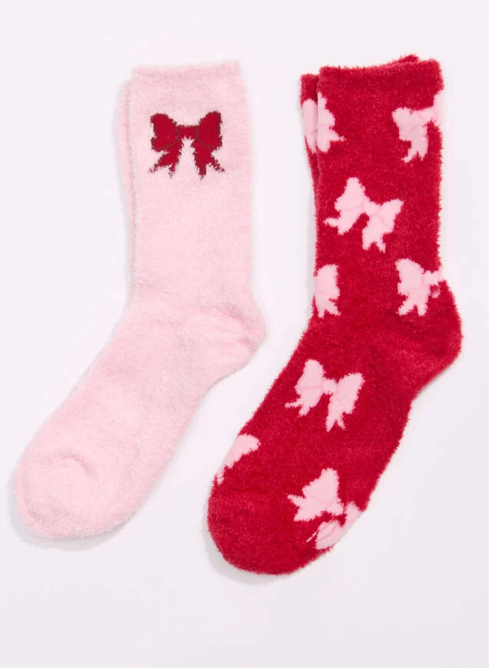 2 Pack Bow Fluffy Ankle Socks