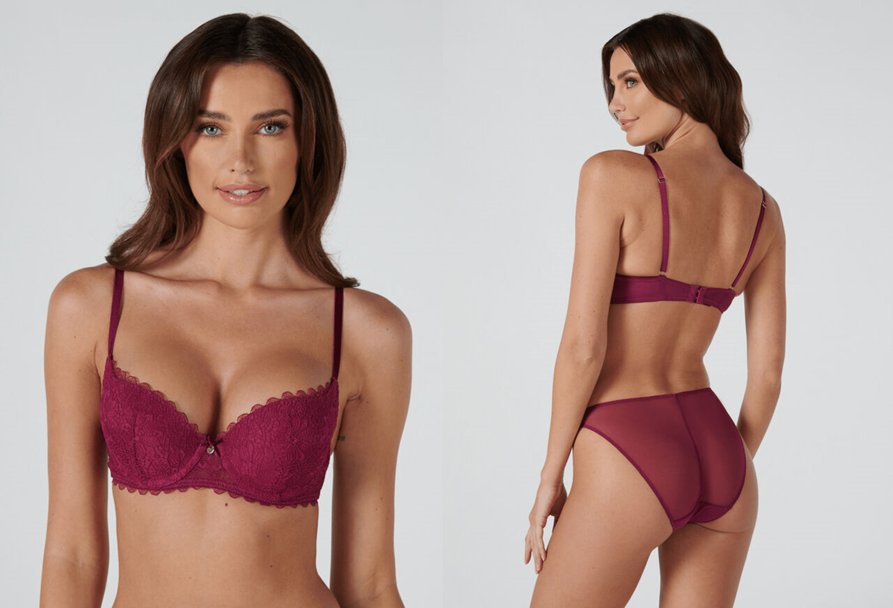 Piper Lace and Mesh Balconette Bra Set