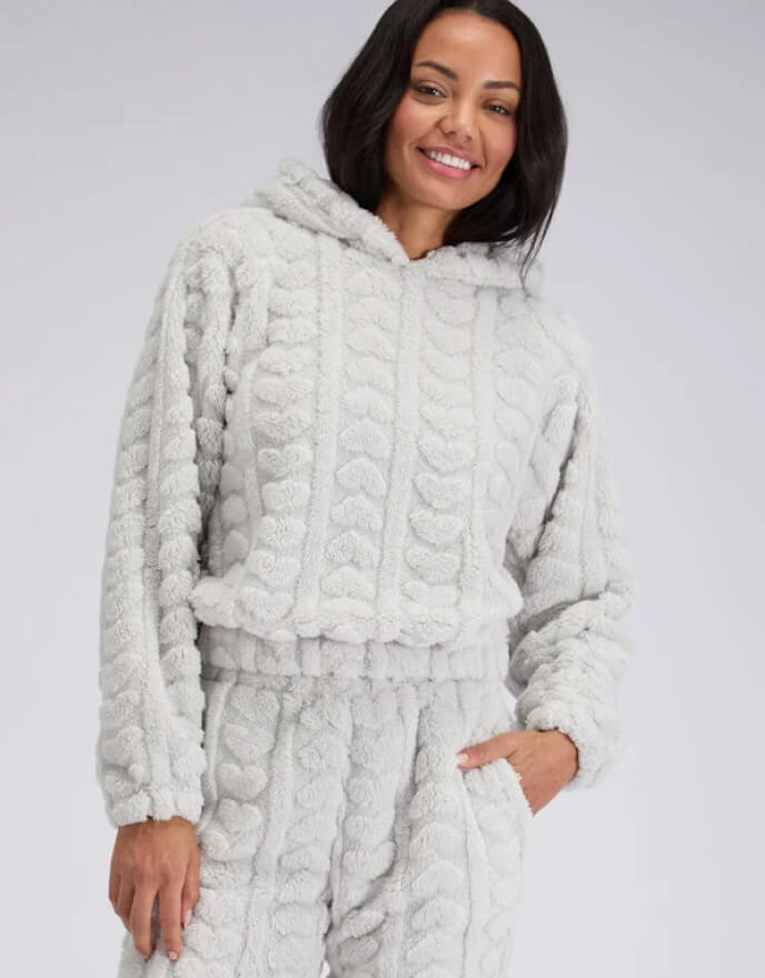 Fluffy cable heart lounge set - Grey Fluffy cable heart lounge set - Grey