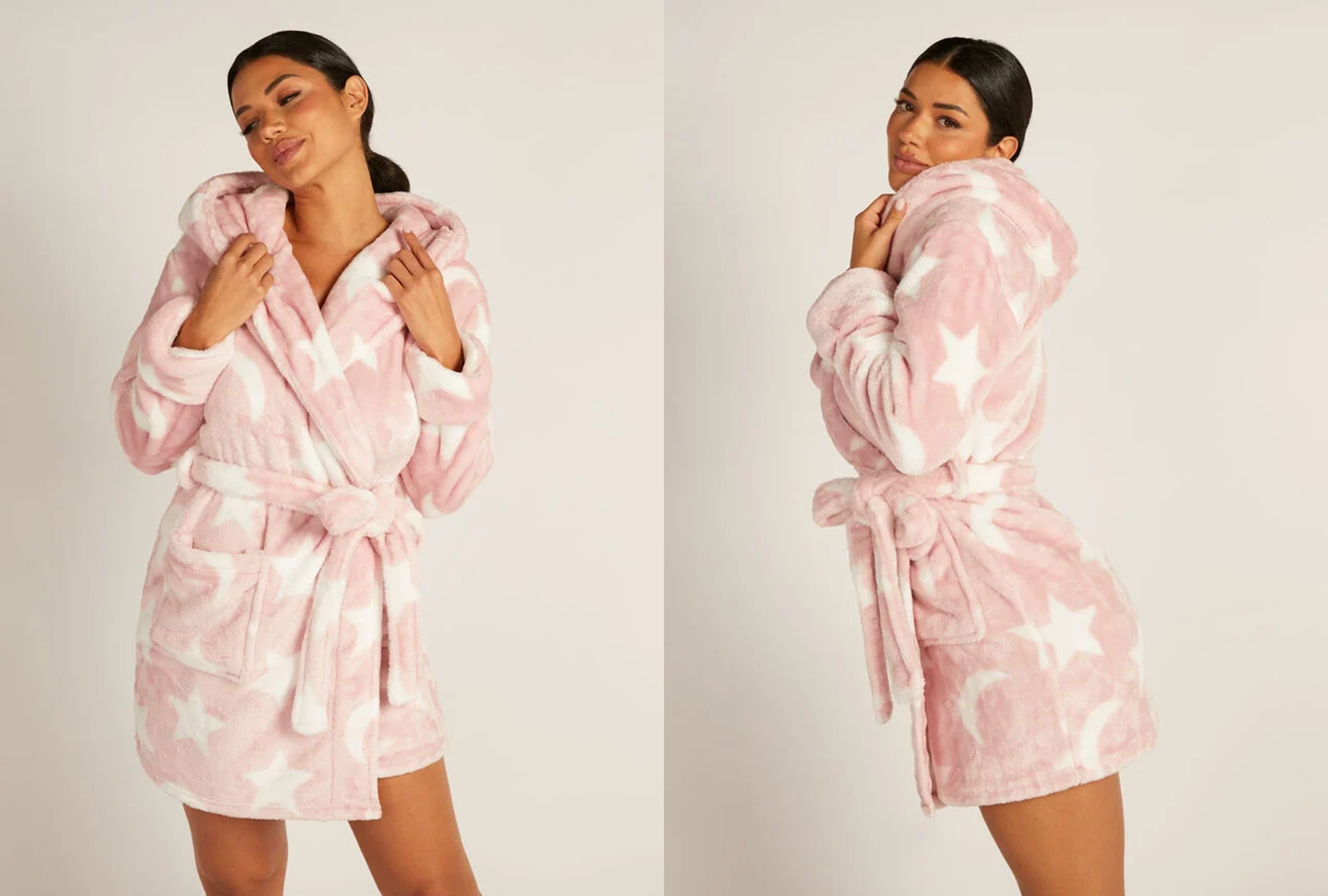 Buy CLOVIA Chic Basic Robe in Hot Pink - Satin | Shoppers Stop