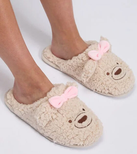 Teddy Bear Mule Slippers