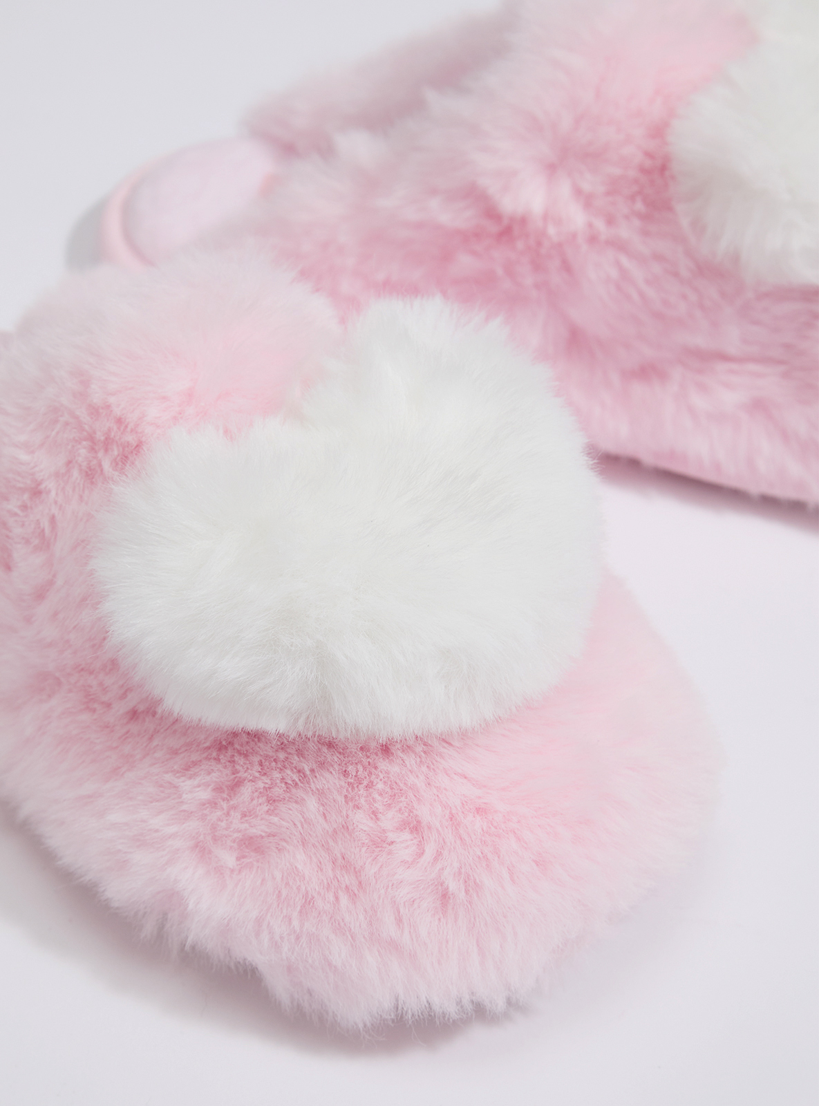 Plush heart mule slippers | Pink Mix | Boux Avenue USA